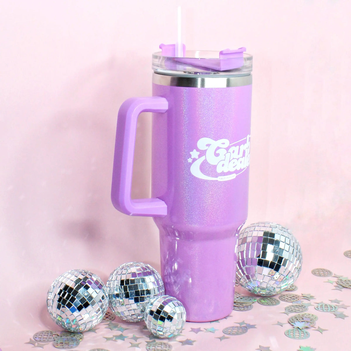 Carb Dealer | 40oz Handled Shimmer Tumbler Fueled by Flour