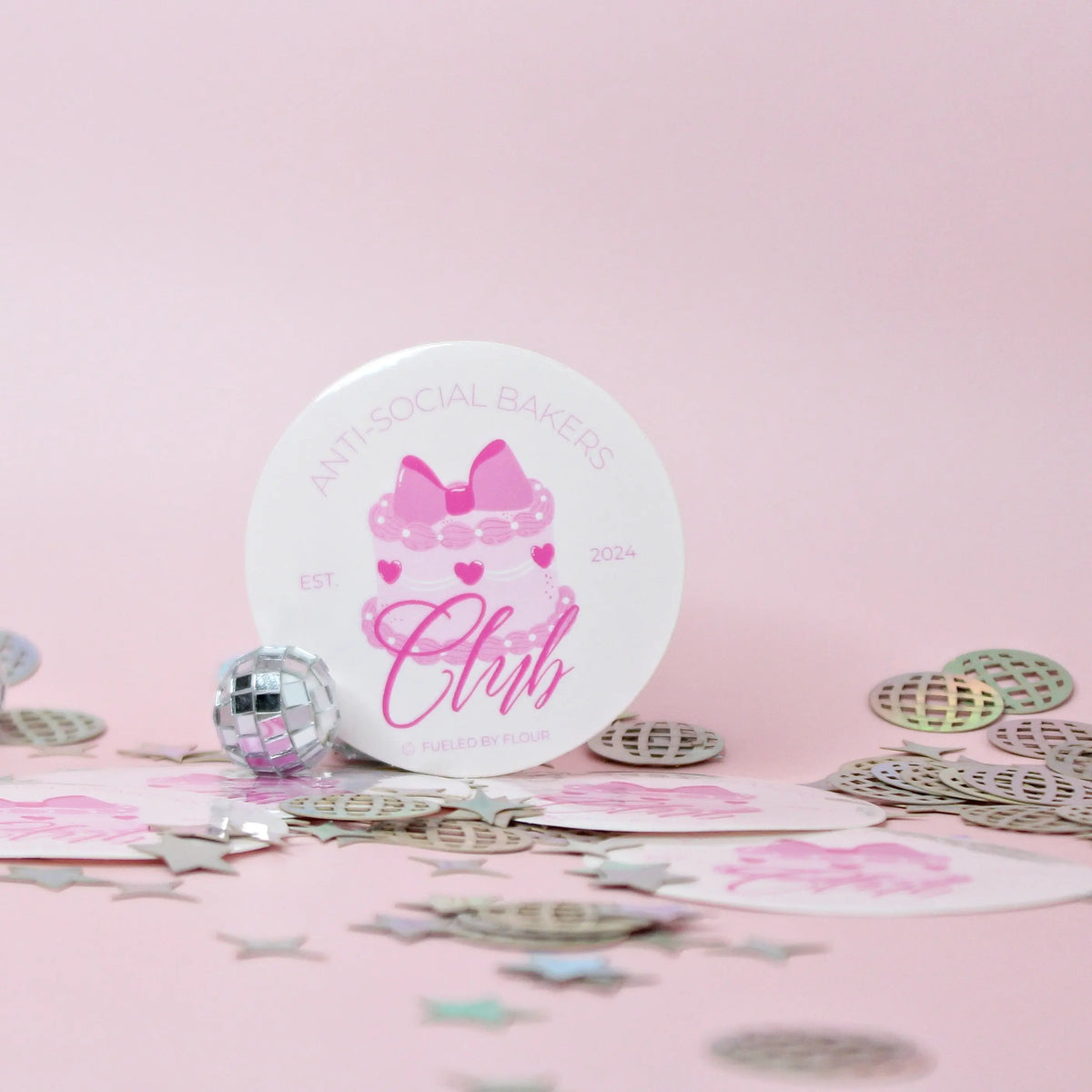 Anti-Social Baker Club | Waterproof Vinyl Sticker Fueled by Flour