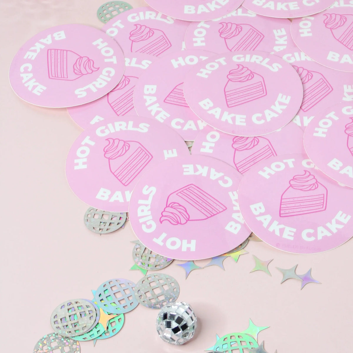 Hot Girls Bake Cake | Waterproof Vinyl Sticker Fueled by Flour
