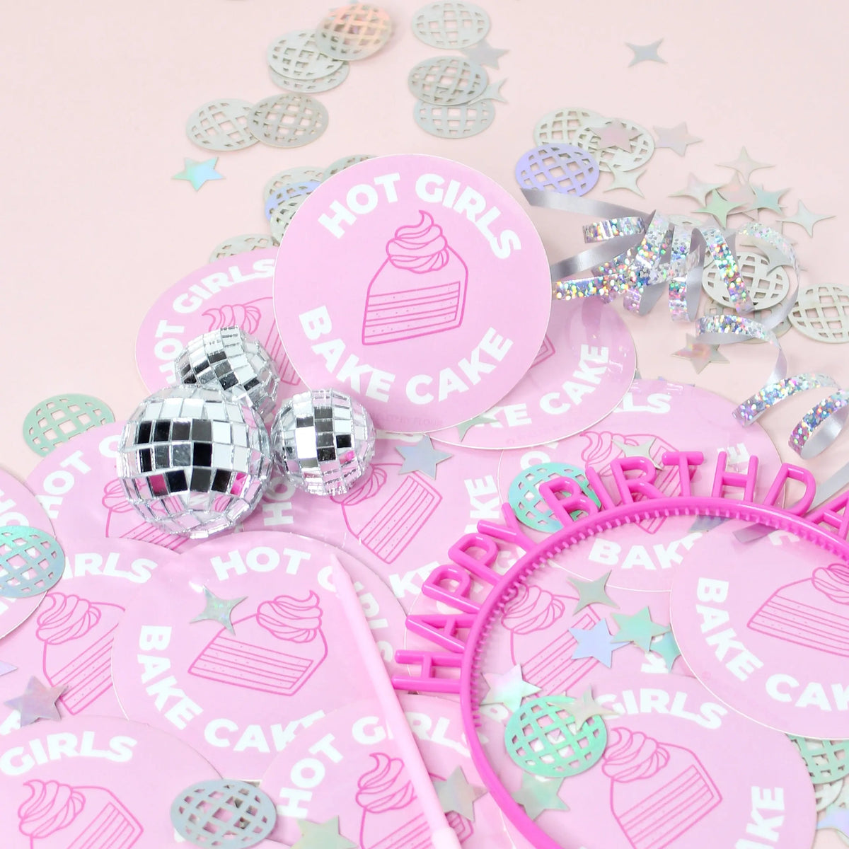 Hot Girls Bake Cake | Waterproof Vinyl Sticker Fueled by Flour