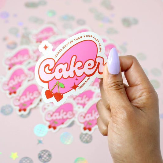 Caker | Waterproof Die-Cut Vinyl Sticker Fueled by Flour