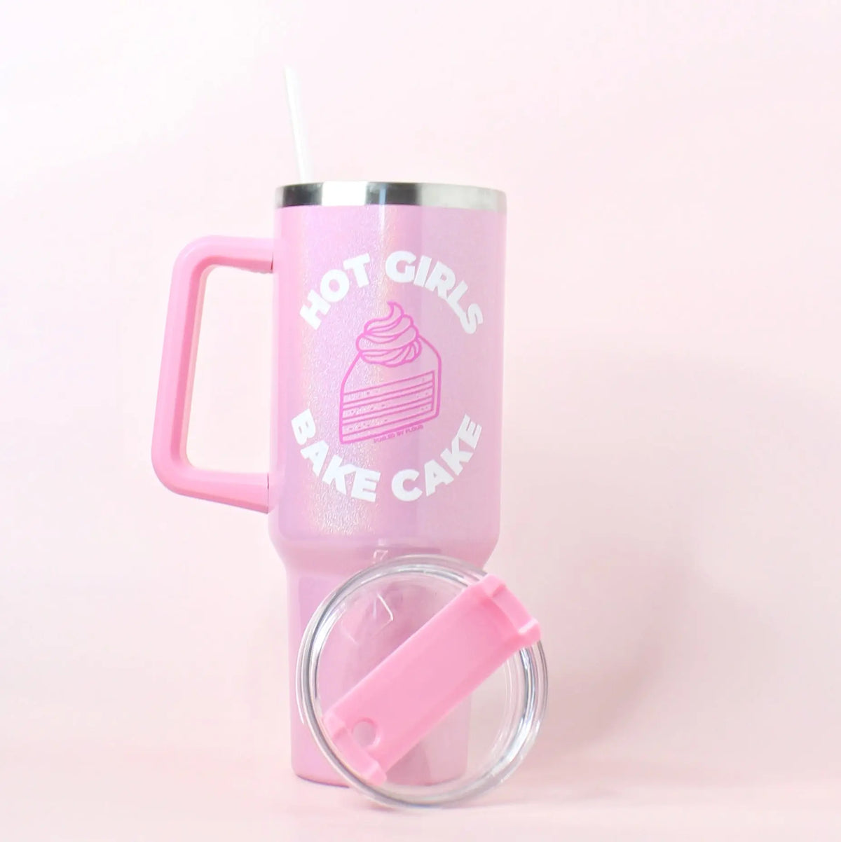 Hot Girls Bake | 40oz Handled Shimmer Tumbler Fueled by Flour