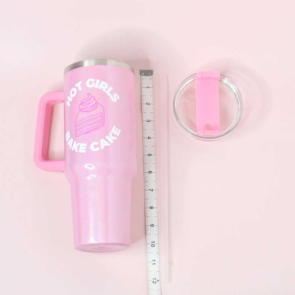 Hot Girls Bake | 40oz Handled Shimmer Tumbler Fueled by Flour