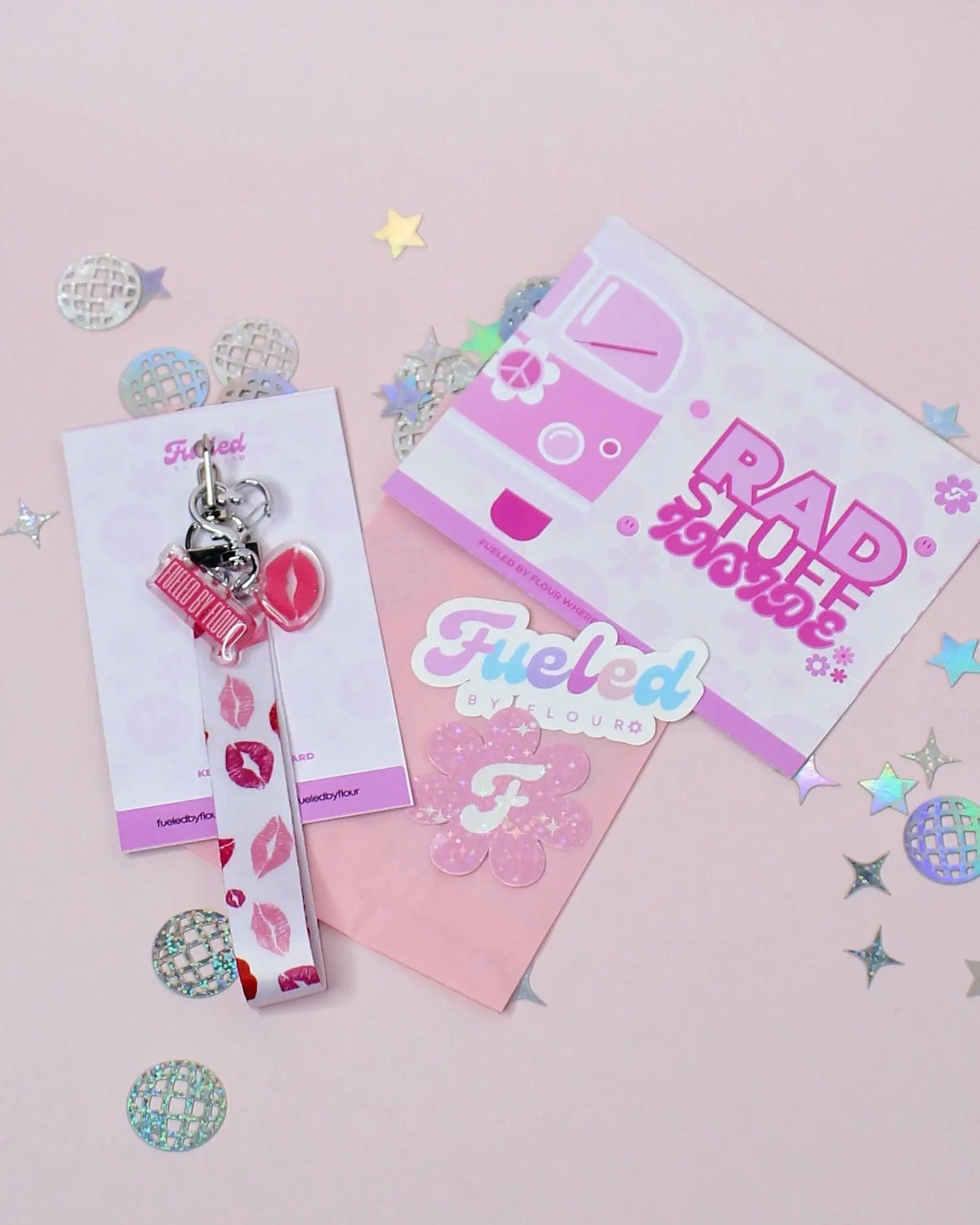 Small Business Baddie Wristlet Lanyard Fueled by Flour