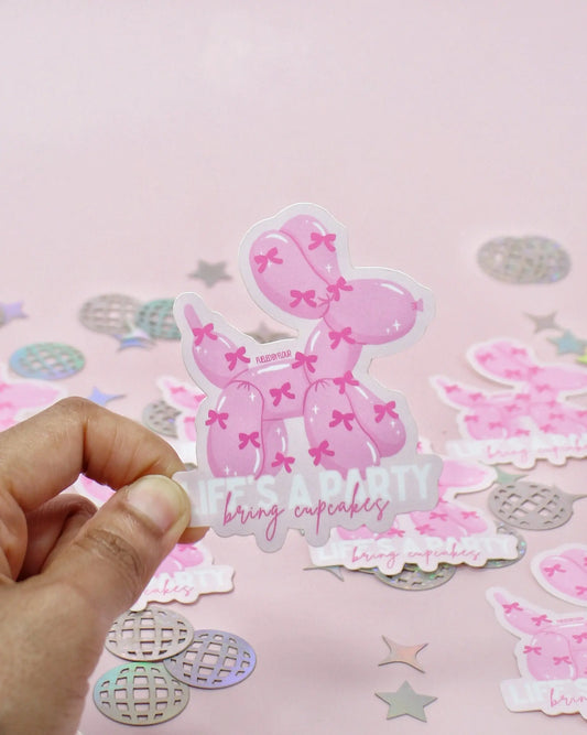 Life’s a Party, Bring Cupcakes | Waterproof Vinyl Sticker Fueled by Flour