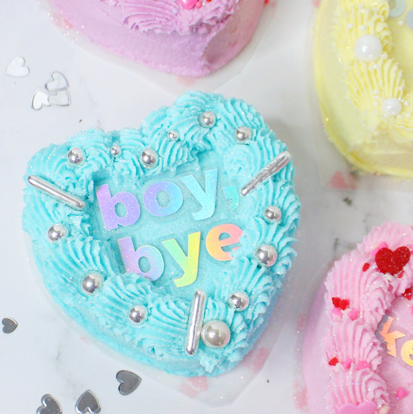 Valentine's Conversation Heart Bento Cakes