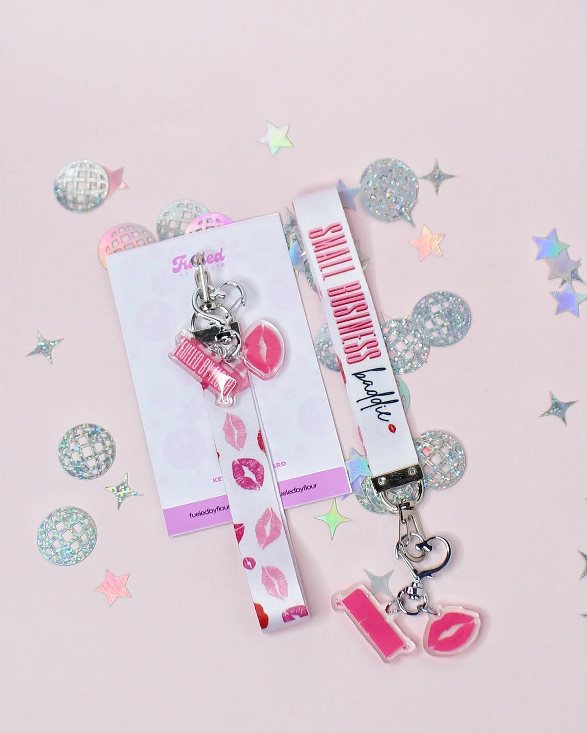 Small Business Baddie Wristlet Lanyard Fueled by Flour